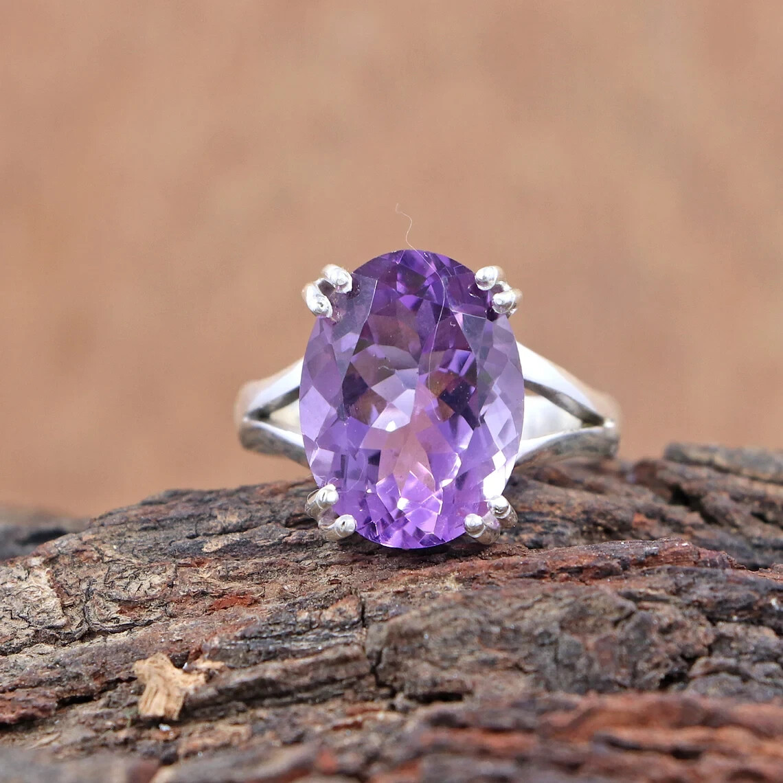 925 Sterling Silver Ring Of Amethyst Gemstone Stackable Ring Women’s Ring Gift