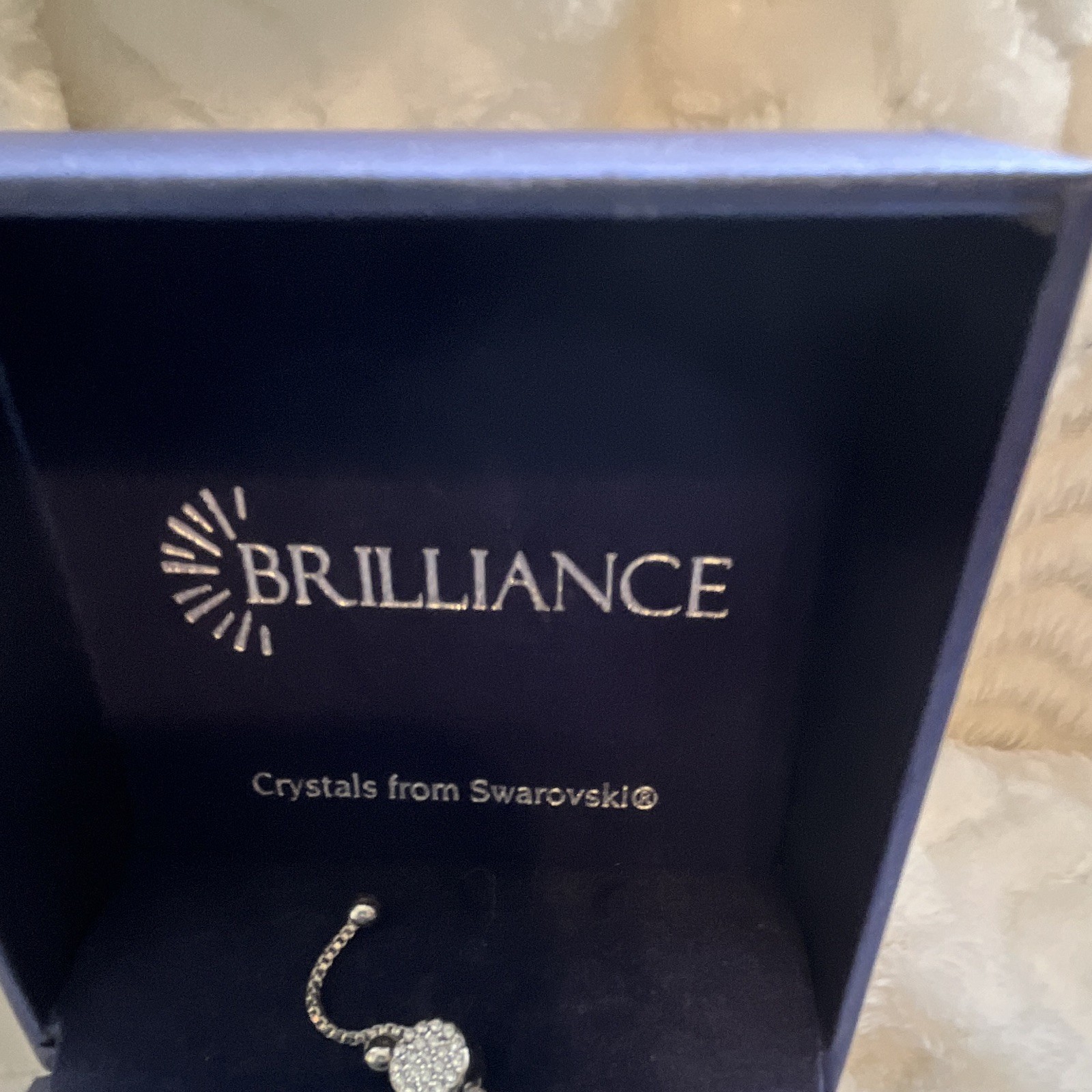 Brilliance Swarovski Crystal Adjustable Slider Bracelet Silver Bar Family Charm