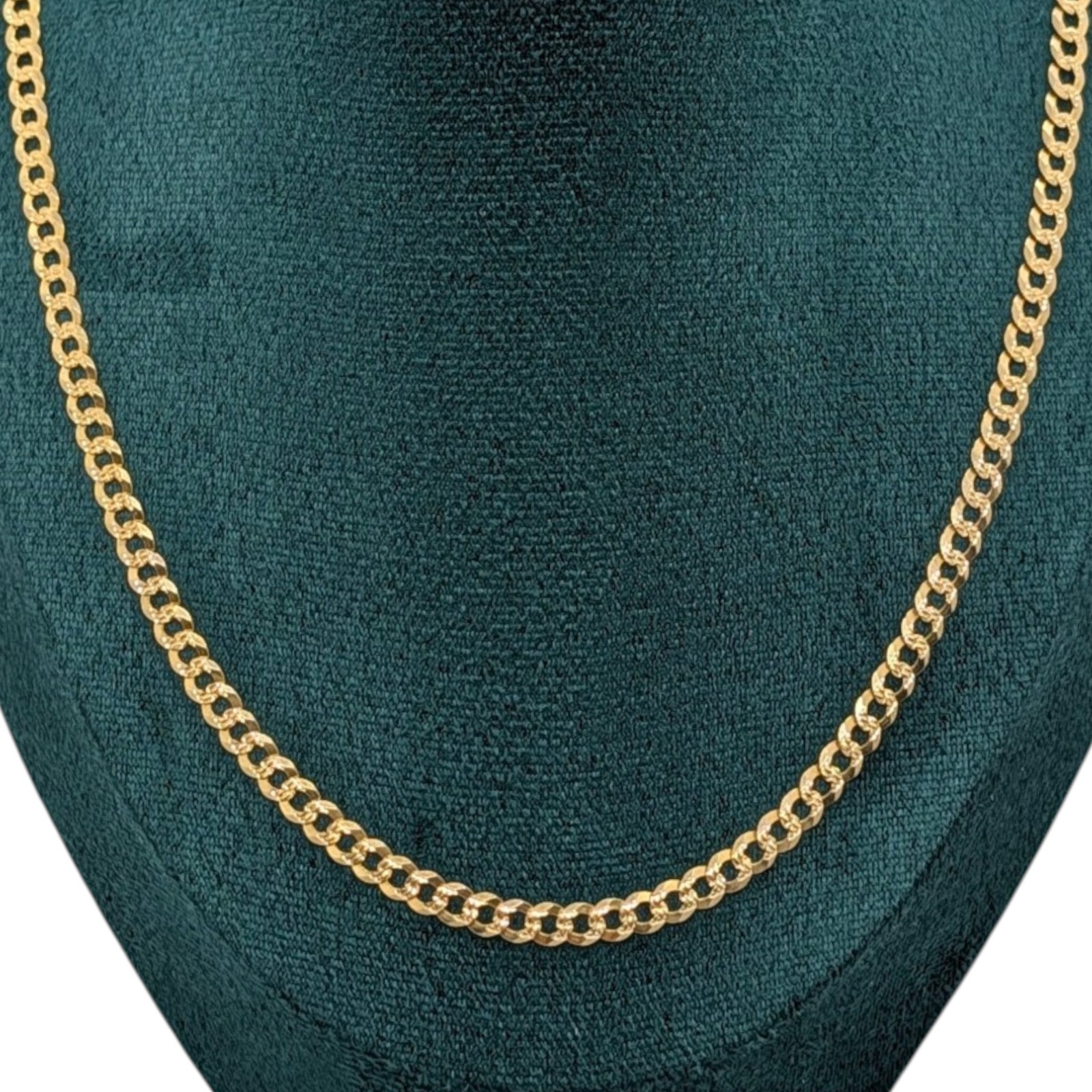14K Gold Curb Chain Necklace 12.2g 51cm Classic Yellow Gold Chain