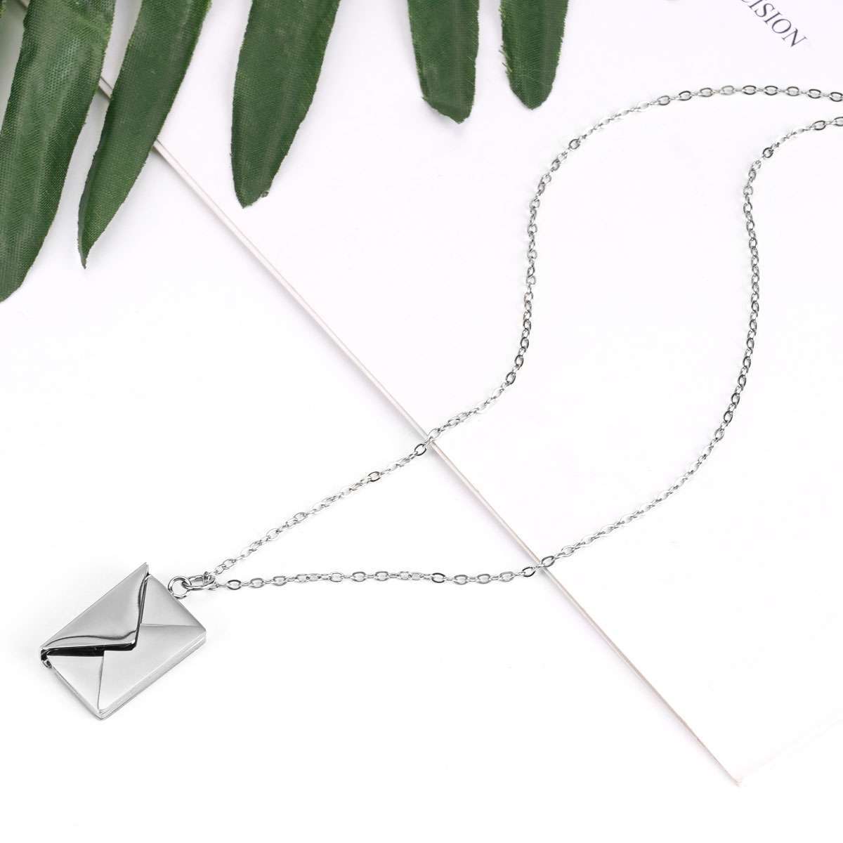 Love You Letter Envelope Pendant Necklace for Women Lover with Luxury Gift Box