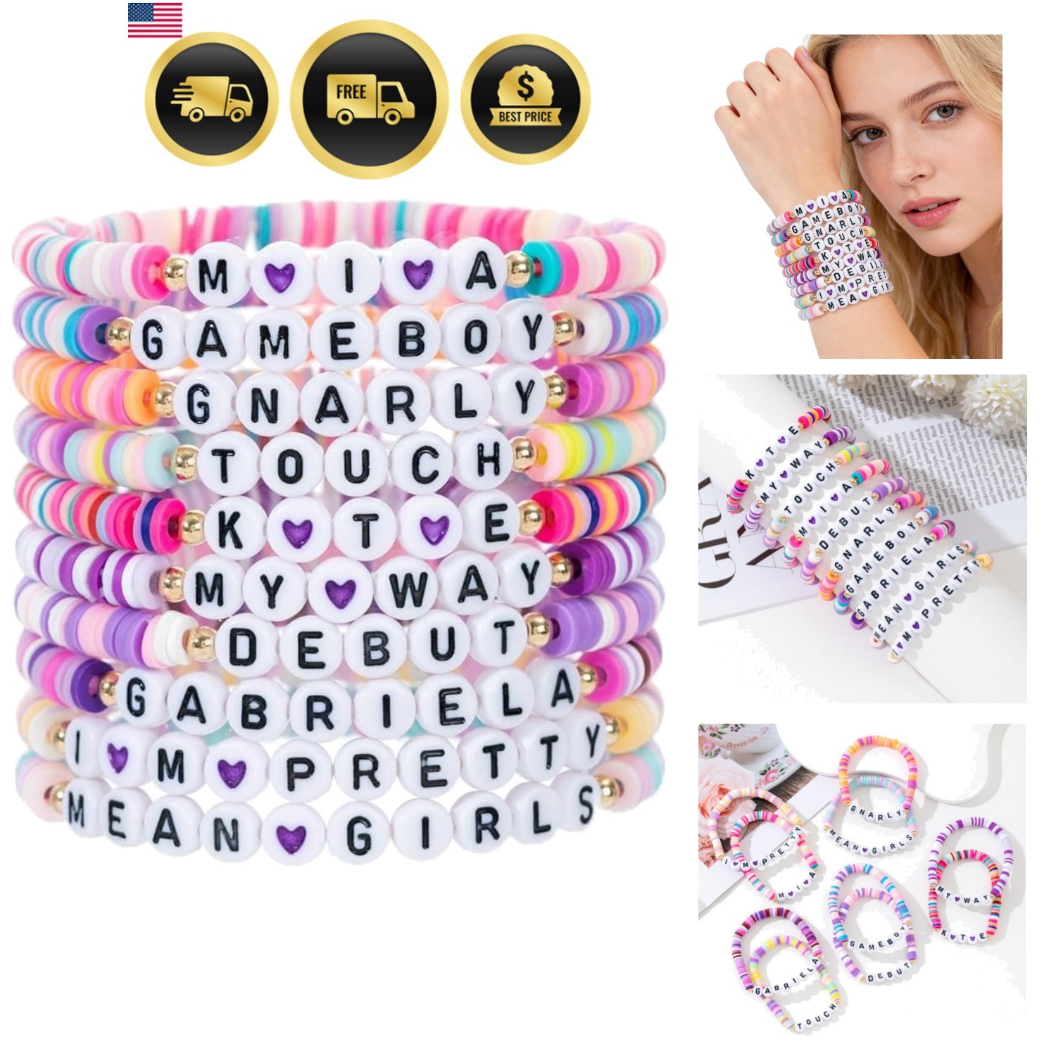 10pcs Korea-Pop Bracelets Merch Bracelet Beaded Inspired for Wemon