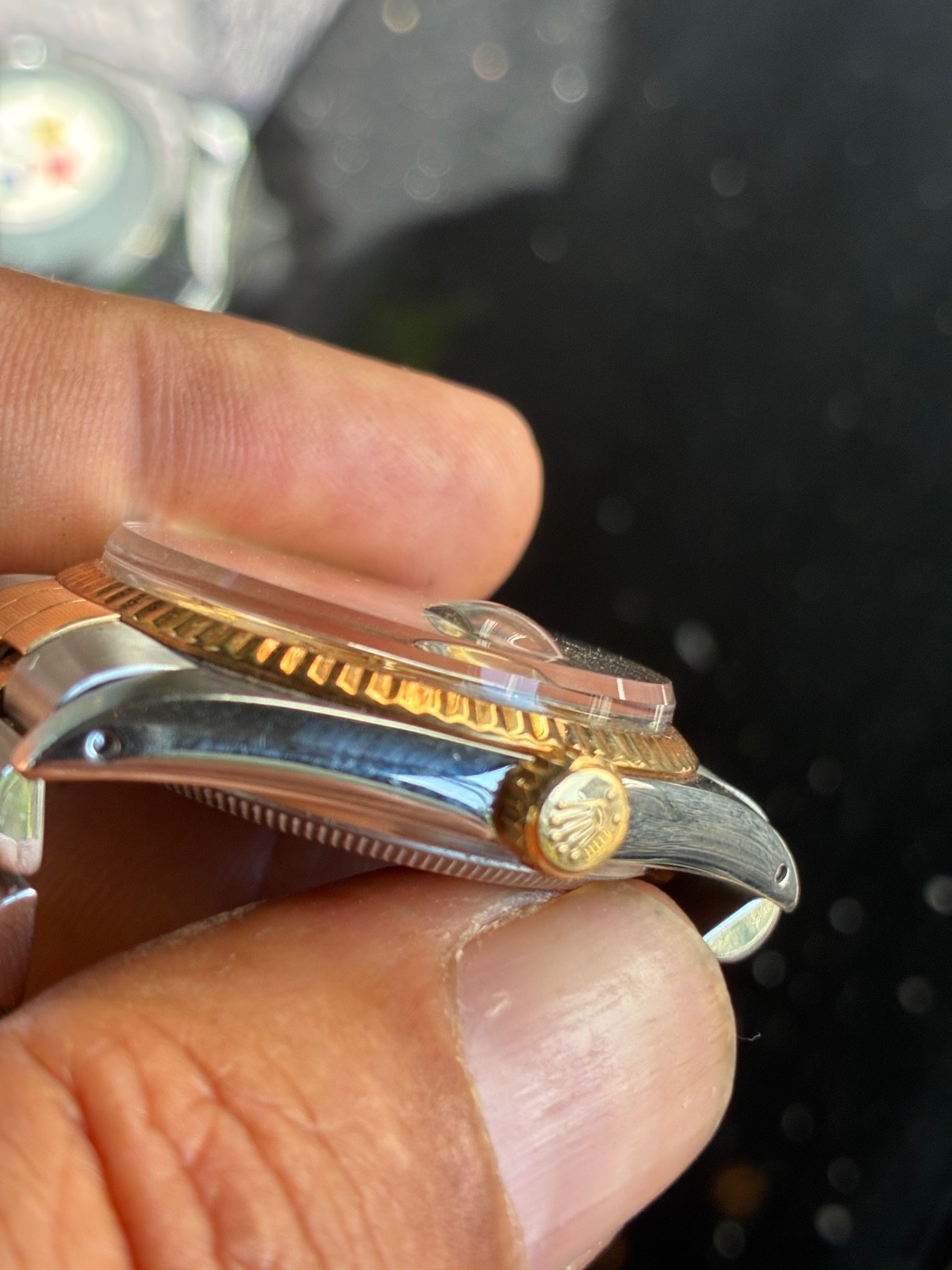 Rolex Datejust 16013 Gold and Silver Jubilee Bracelet with Gold Bezel