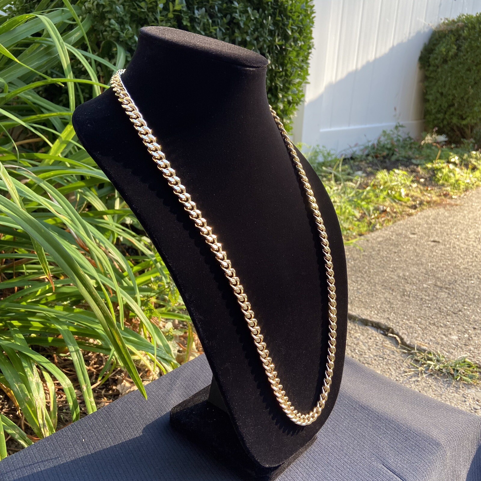 Gold Chain Yellow Gold Cuban Link 30in 8mm 14k Plated