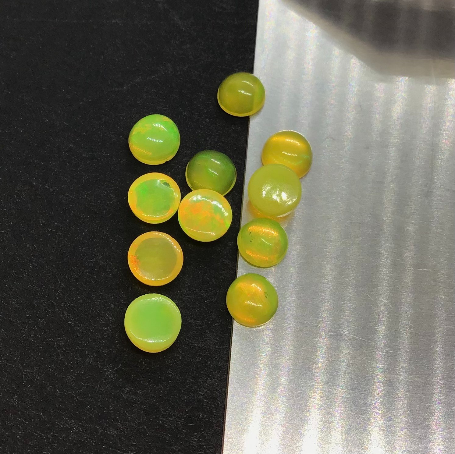 Opal Round Flat Back AAA Natural Ethiopian Yellow Loose Gemstone For All Jewelry
