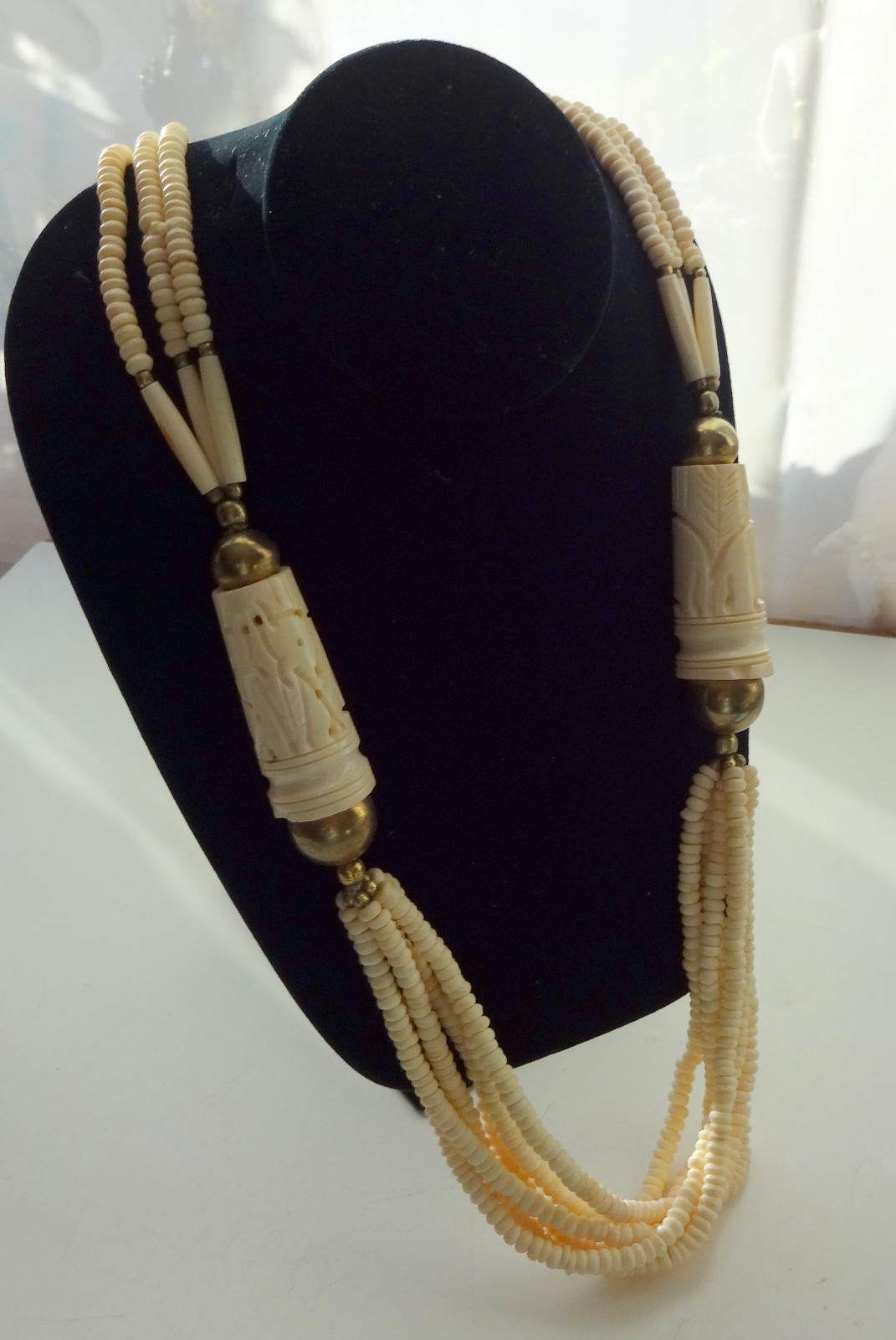 Atq African Berber Taureg Zoo Beads Statement Oval Figural Unisеx Necklace