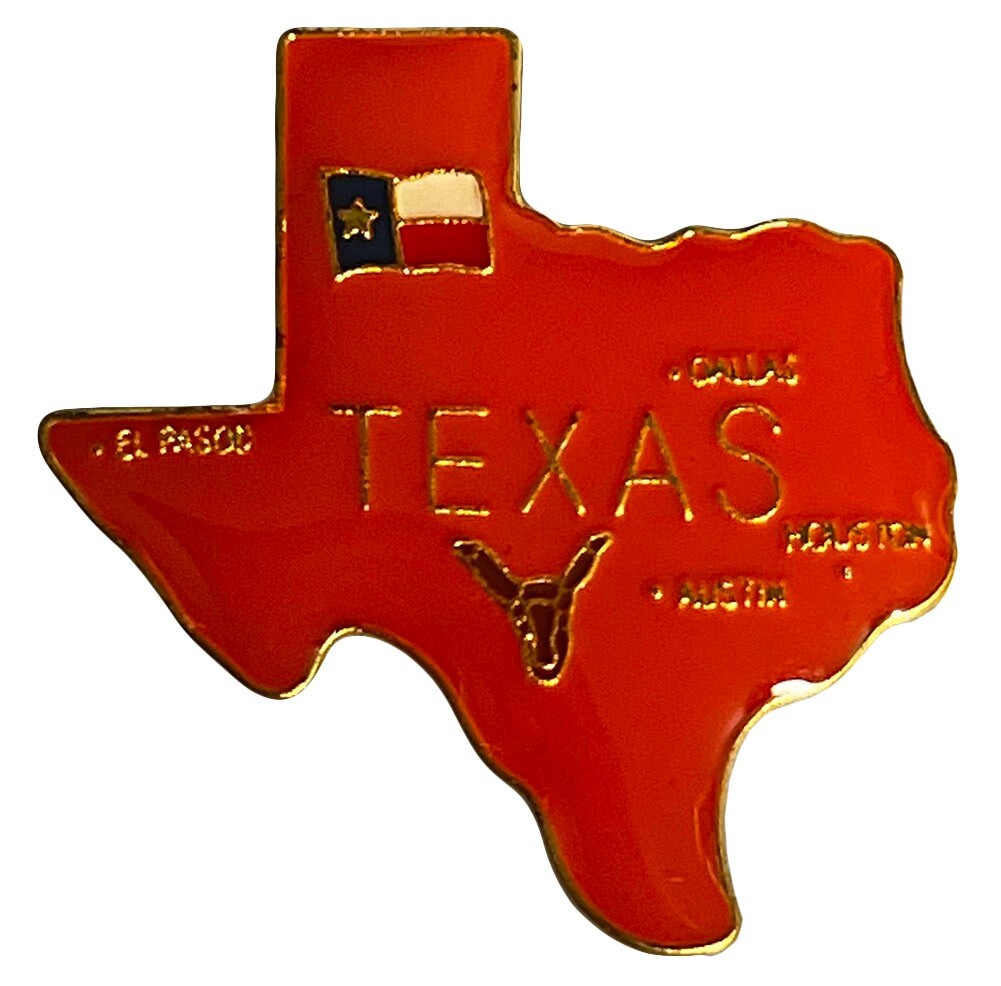 Texas Enamel State Map Hat Cap Lapel Pin (ACE – 644)