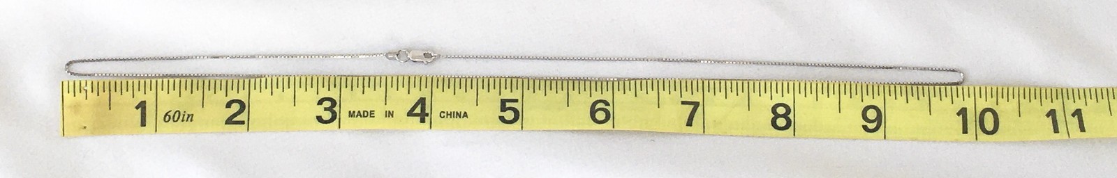 Vintage 14K White Gold Box Chain Necklace, Roughly 20″, Roughly 1mm Width