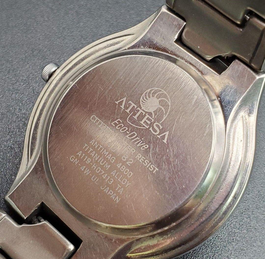 Citizen Attesa Solar Titanium Navy Dial Watch, in good working order, battery re
