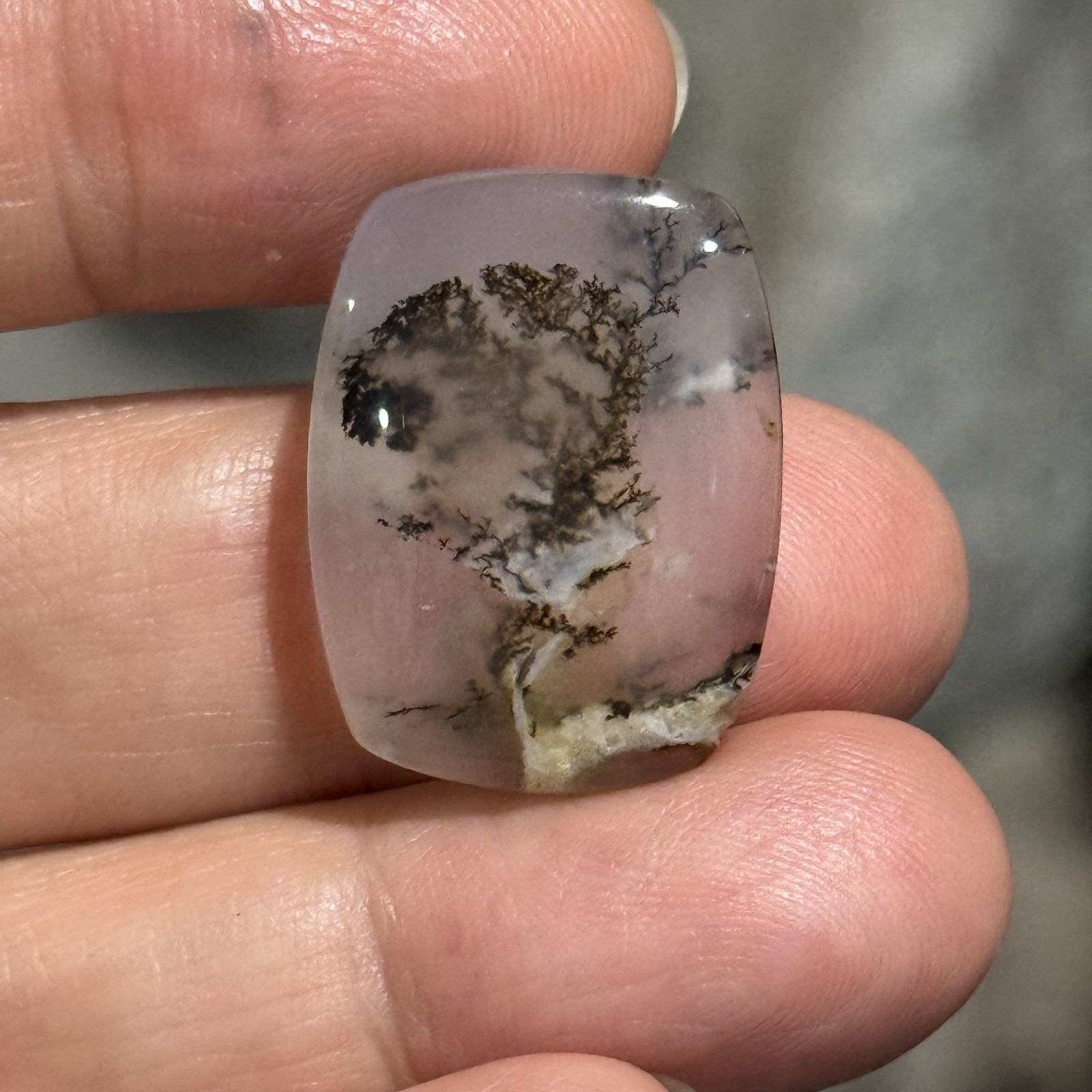 22ct 24.3×18.5x6mm Fine Rectangle Dendrite Opal Cabochon Loose Picture Stone