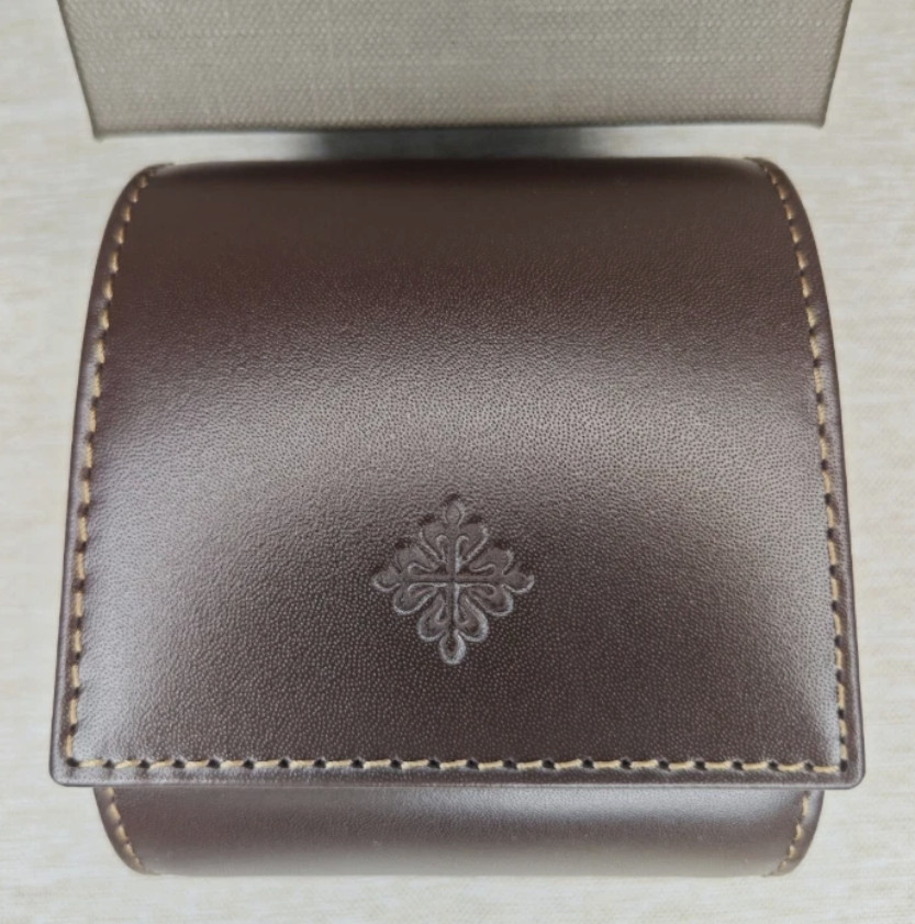 Patek Philippe Dark Brown Leather Watch Travel Case Luxury Storage Carry Box New