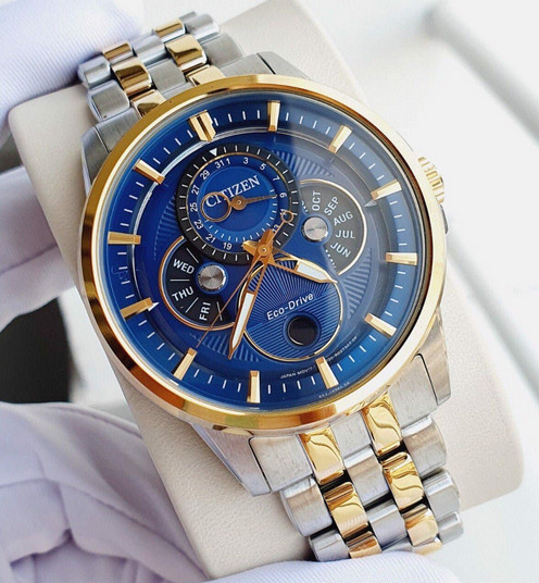 Citizen Moonphase Calendrier Eco-Drive Dual Tone Men’s Watch BU0054-52L