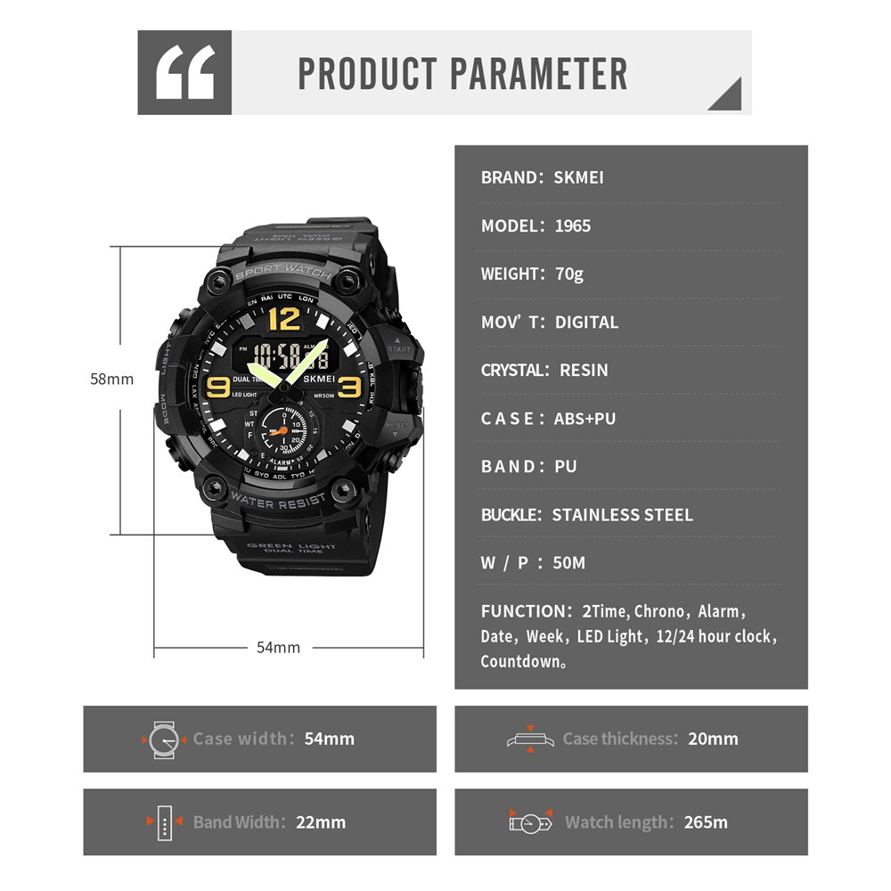 SKMEI Men Military Watch Camouflage Wristwatch LED Digital Quartz Sport Watches