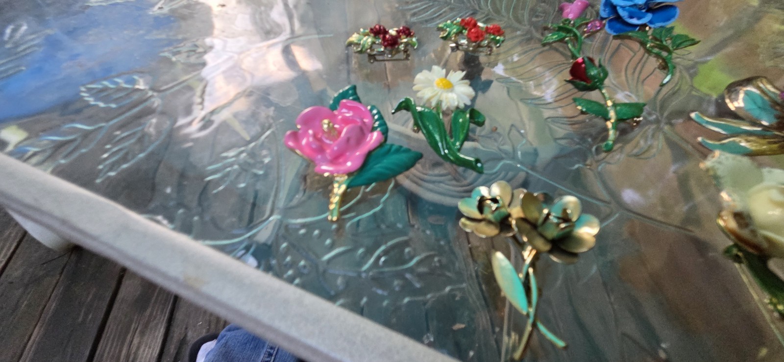 Vintage Enamel Flower Brooch Pin Lot Signed Coro Gerrys Avon Sarah Coventry Gold