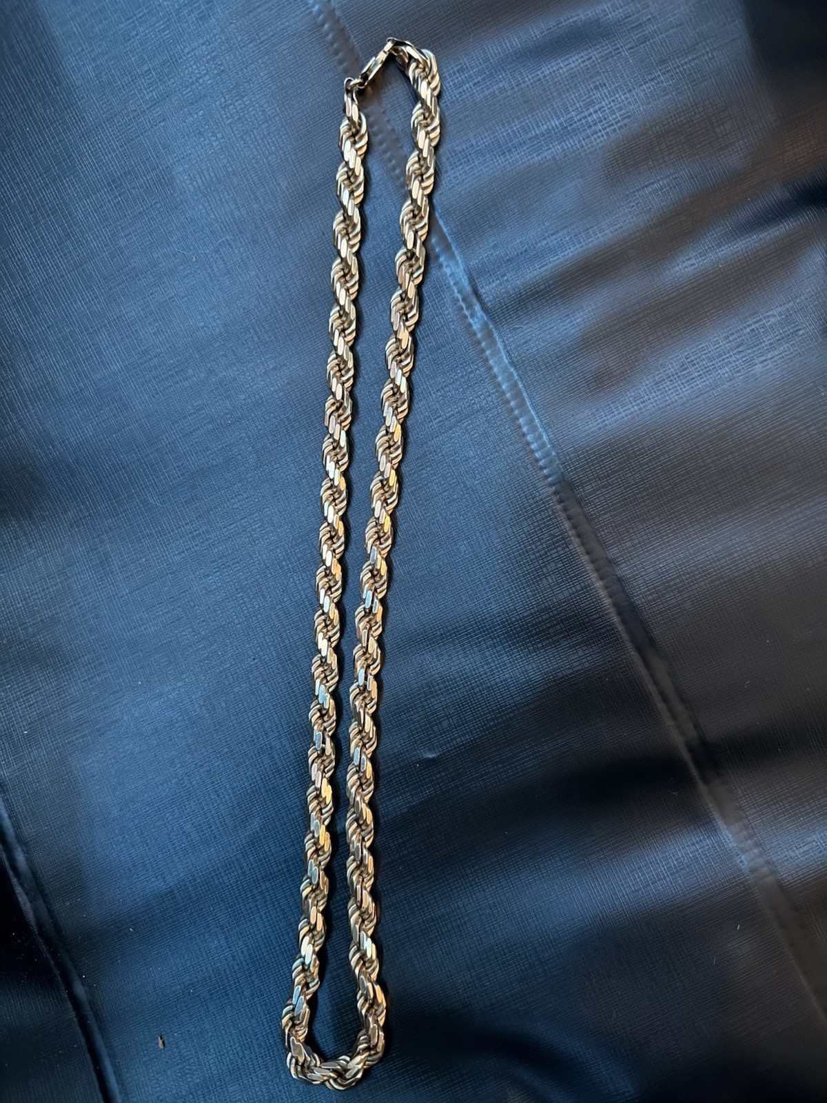 14K, 8mm Solid Vermeil Gold DC Rope Chain Necklace 24in – Lobster Clasp