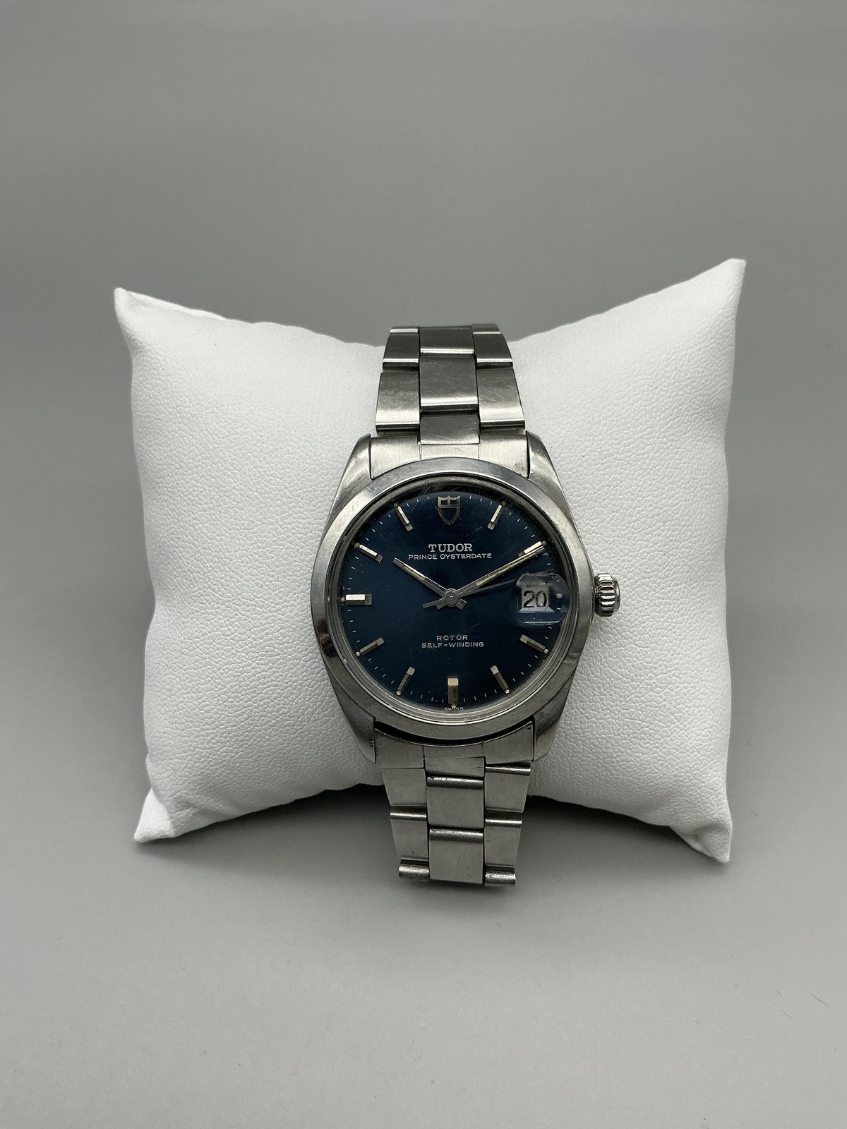Vintage Tudor Prince Oysterdate Mens Watch 33mm Blue Dial Oyster Automatic 7.5″