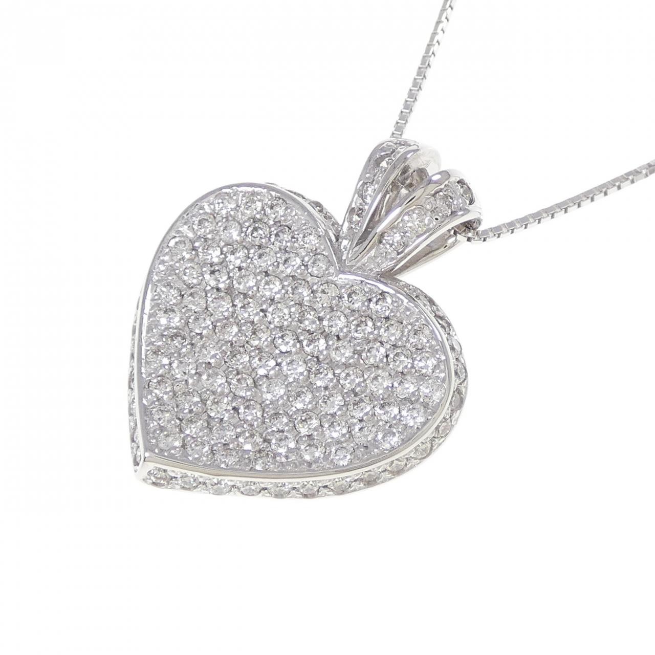 Authentic K18WG Diamond Necklace 1.55CT #270-004-157-8015
