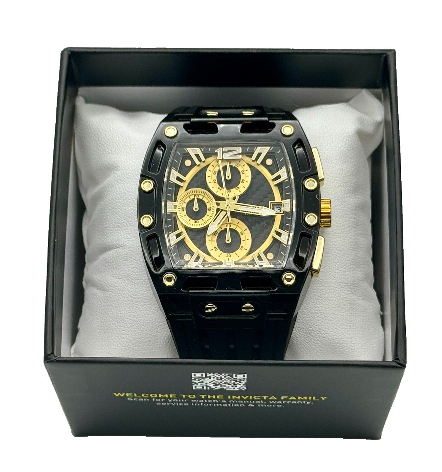 Invicta S1 Rally 70148 42mm Allogrip Chronograph Black Gold Men’s Watch
