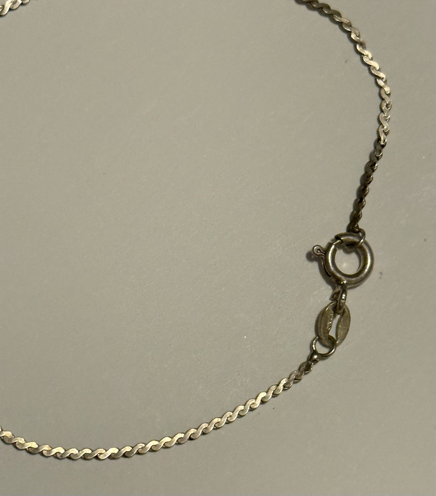 Vintage UnoAerre Italy 925 Sterling Silver Serpentine Flat Link Chain Bracelet7”