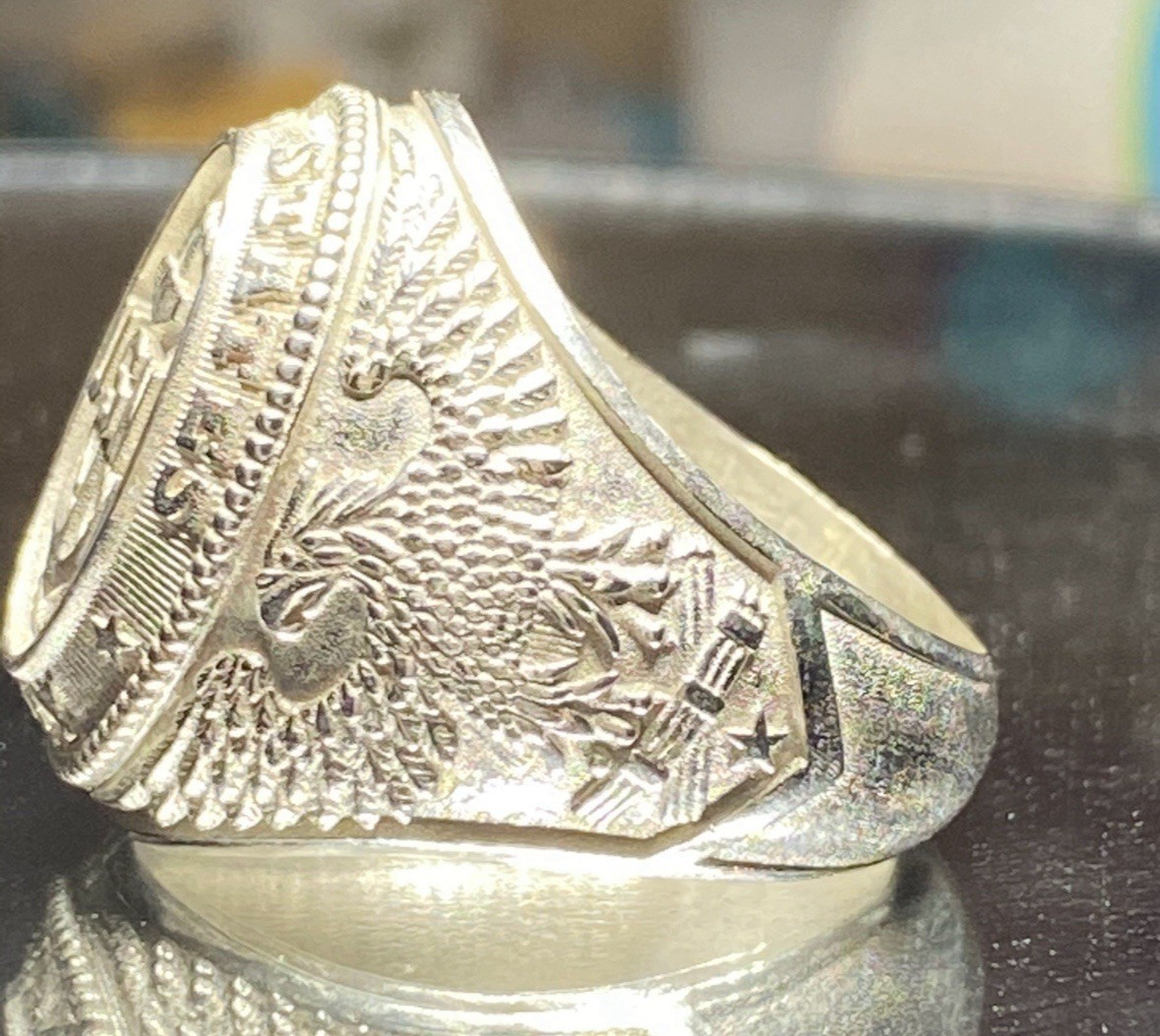 US NAVY RING – HANDMADE 925 STERLING SILVER MILITARY ANCHOR SIGNET RING LICENSED