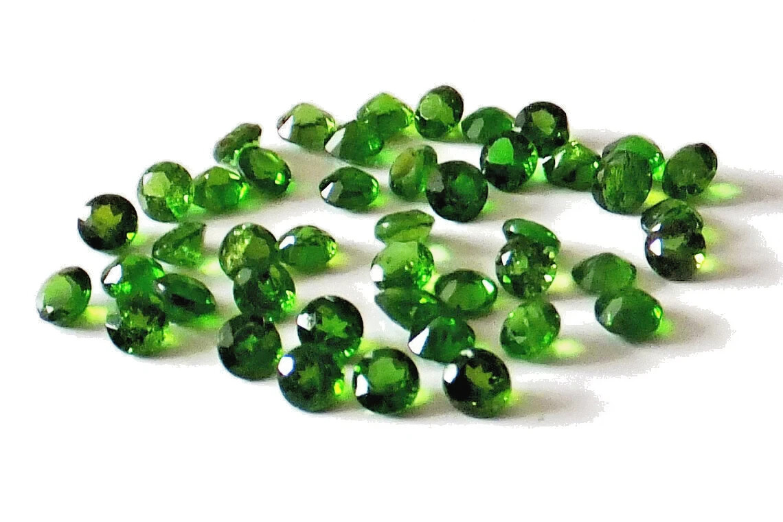 Natural Chrome Diopside 5pcs 3mm Round Cut AAA Green Unheated Loose Gemstones