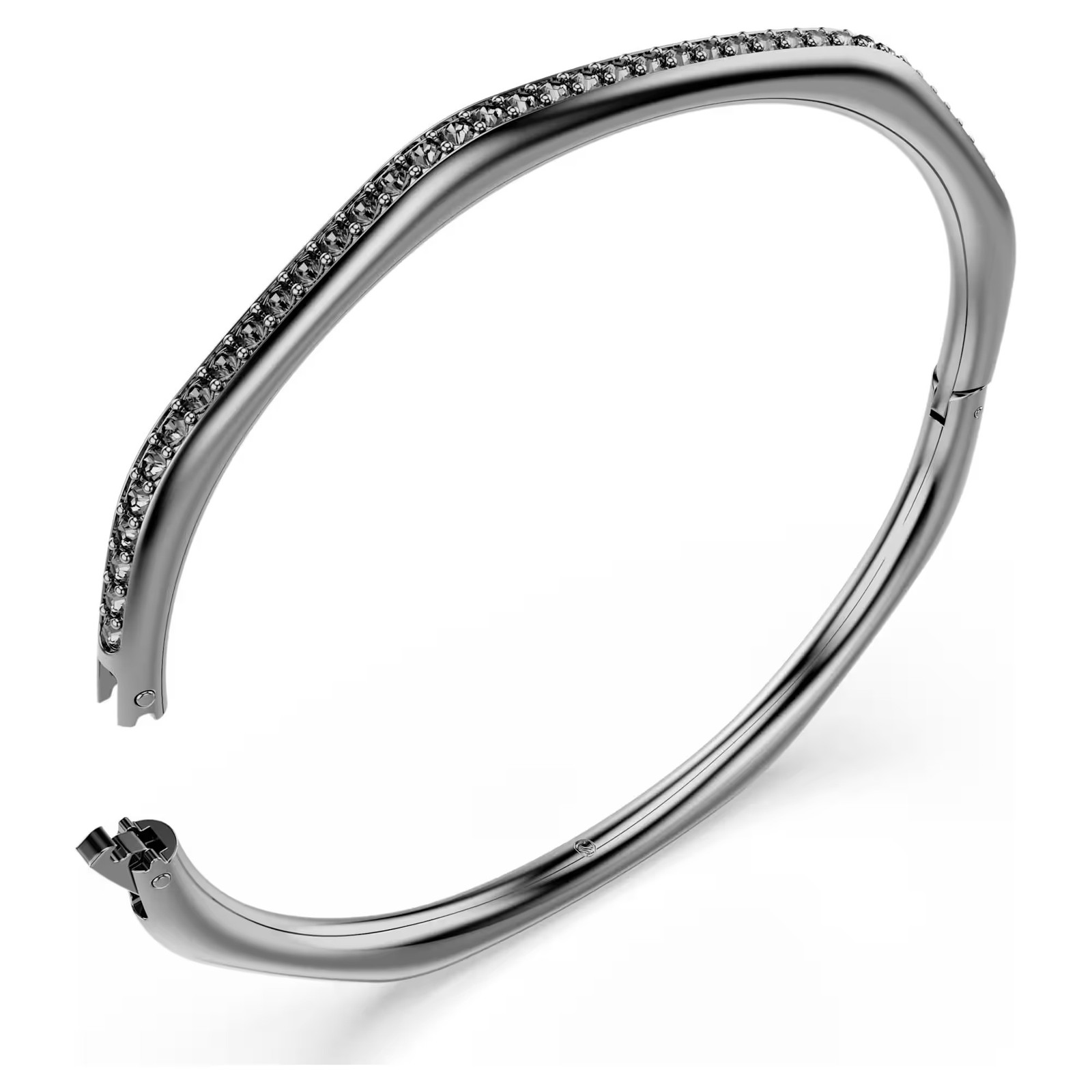 Swarovski Dextera Bangle, Octagon Shape, White, Ruthenium 5732151 (Size XL)