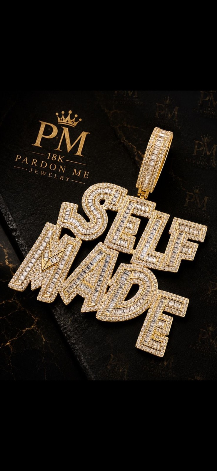 18K Gold Filled Self Made Pendant Tennis Chain Panther Bracelet Set