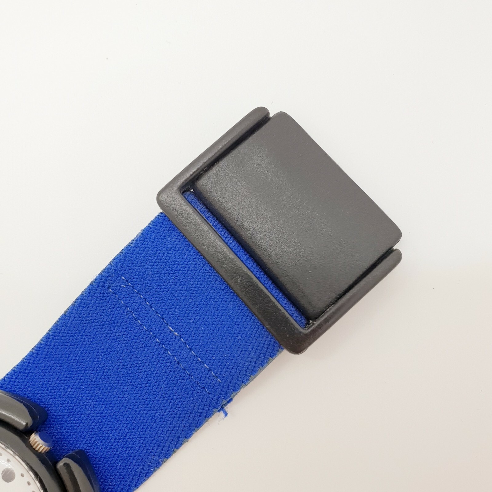 1990 Rare Pop Swatch Watch Black Dots Seconds Hand no Lume Blue Pop Strap 90s