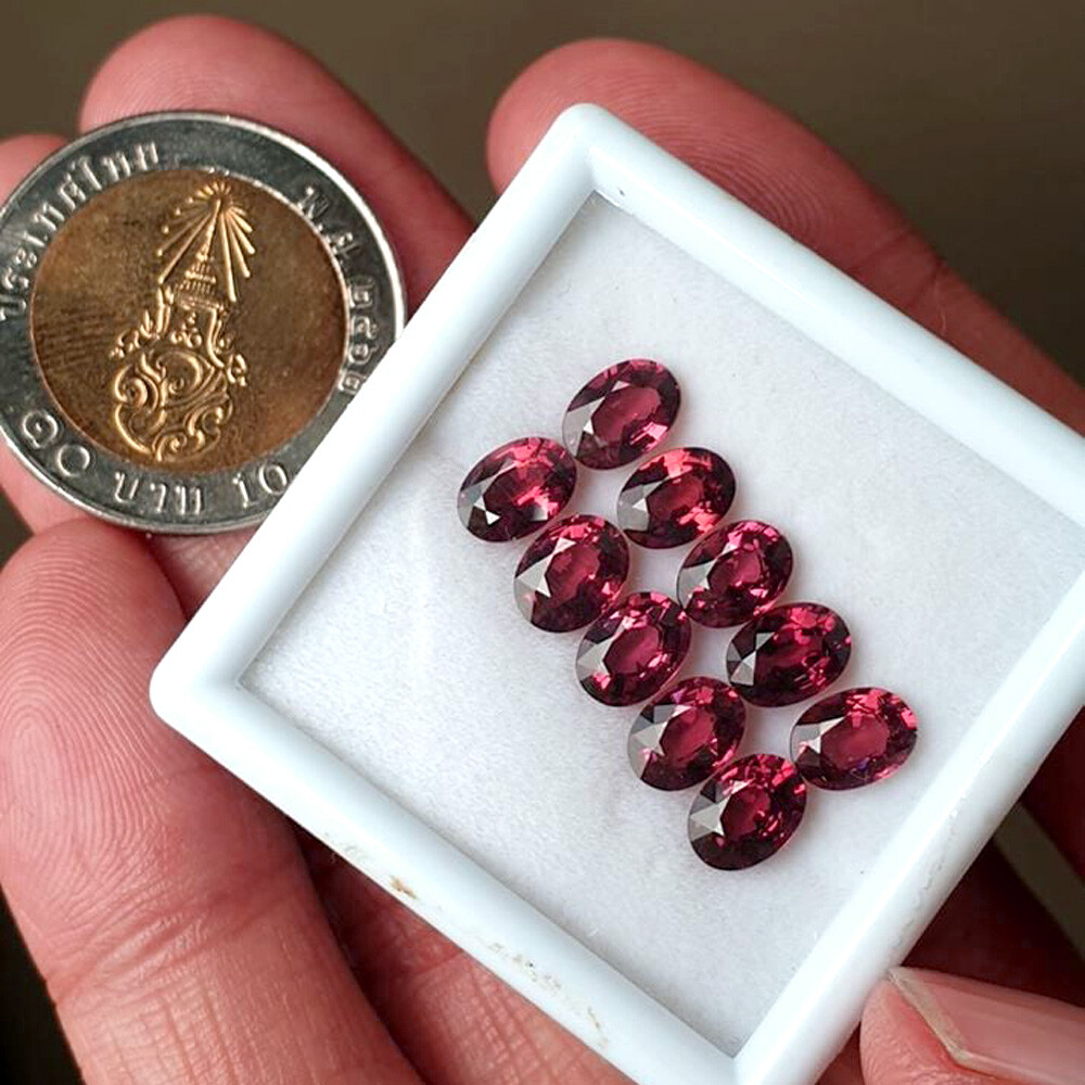 2PCS Oval 7x5mm Ravishing Color! NATURAL AAA PURPLE PINK RHODOLITE GARNET