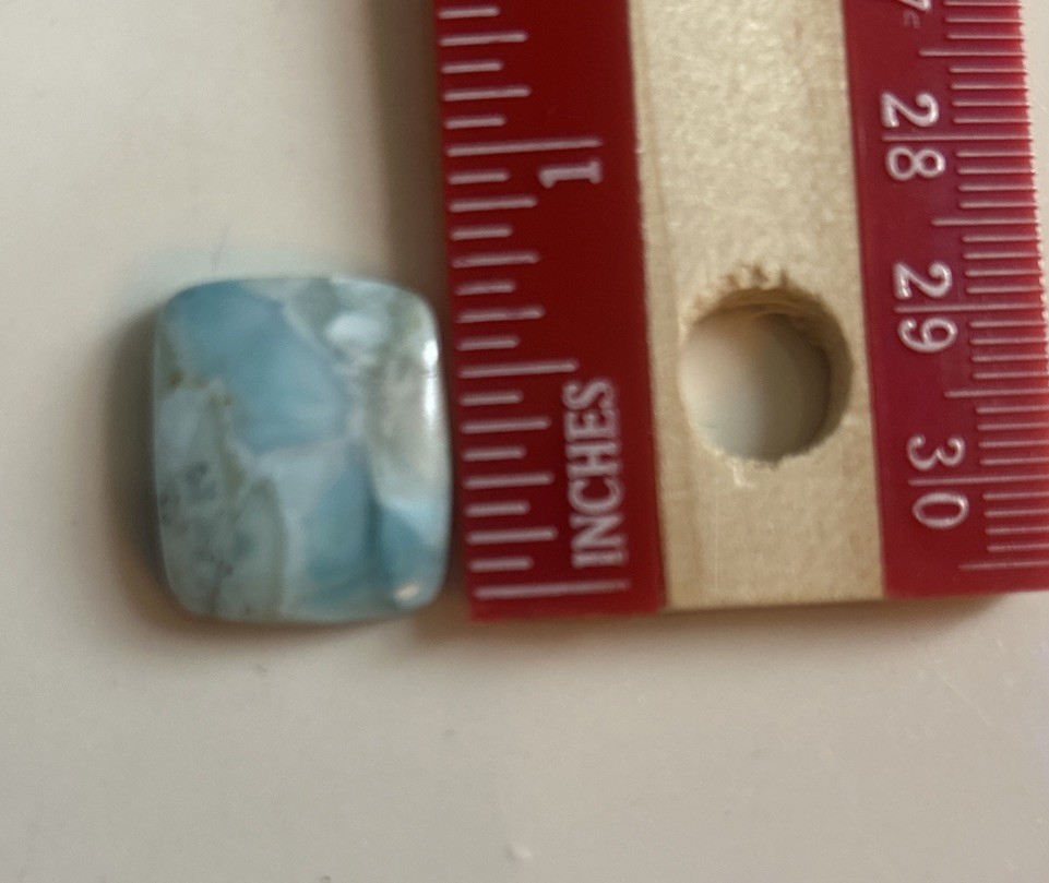 Polished Larimar rectangular cabochon of Larimar, Jewelry Making Wrapping