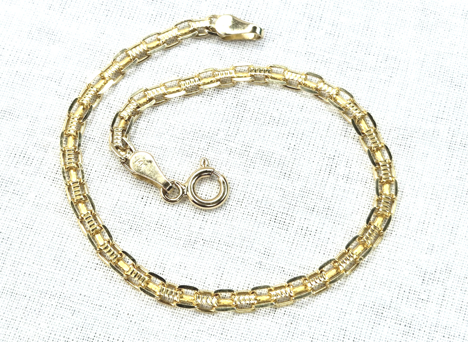 Vintage 14K Yellow Gold 7″ Bismark Chain Bracelet – 3.46g Solid Estate Piece
