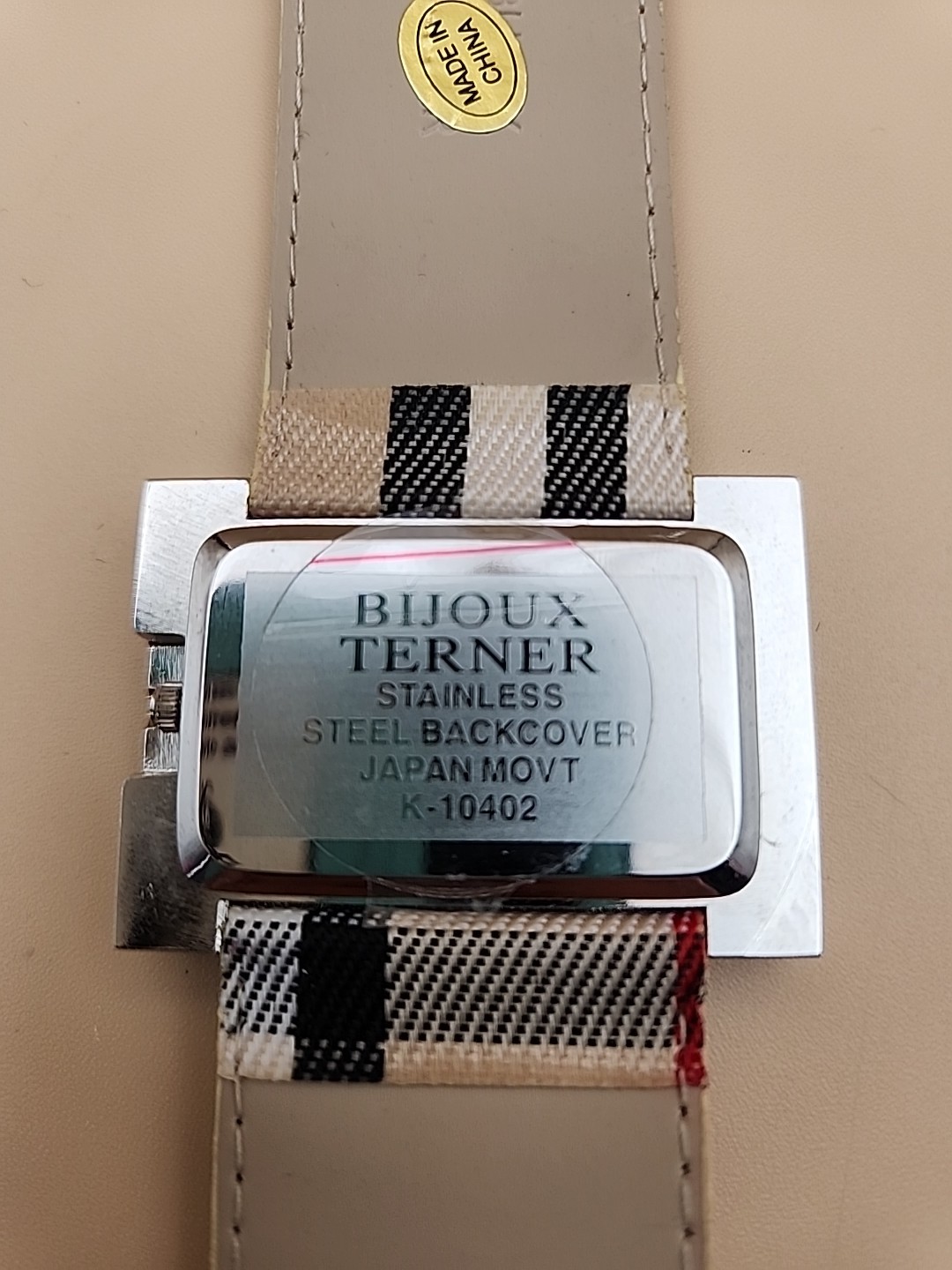 BIJOUX TERNER Silver Tone/ Plaid Styled Women’s Fashion Watch NEW BATTERY