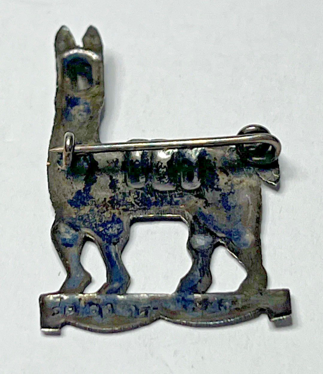 Vintage LLama Brooch Dellapina Signed 925 Peru Sterling Silver Pin , Some Patina