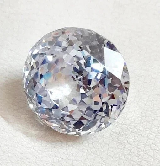 Natural 45.50 Ct+ Precious Cambodian White Zircon Round Loose Gemstone Certified