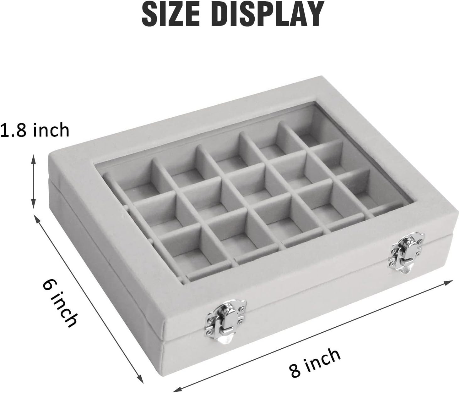 Chic 24-Grid Jewelry Organizer with Removable Partitions – Travel-Friendly