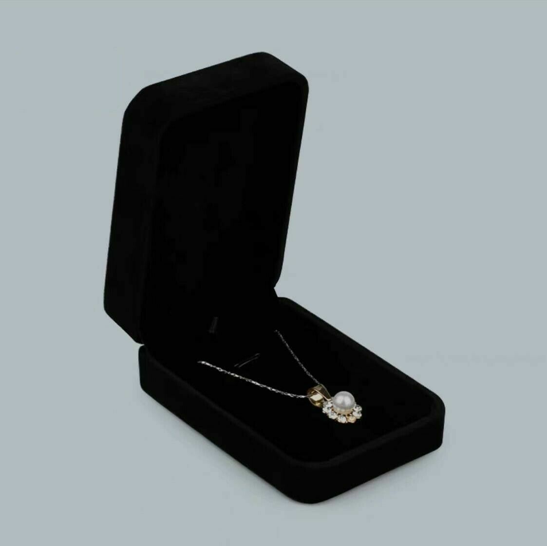 High Quality Black Velvet Necklace Pendant Gift Box Case Jewelry Display