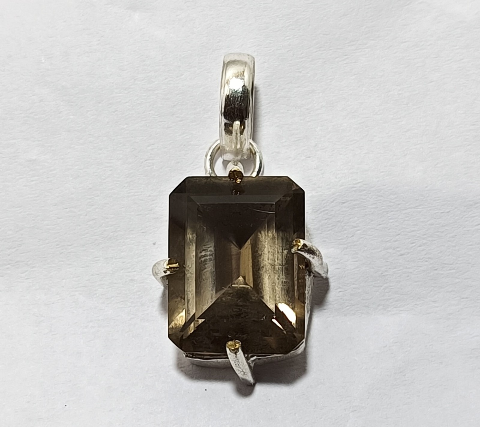 19.35 Ct Certified Natural Smoky Quart 925 Solid Silver Pendant Loose Gemstone