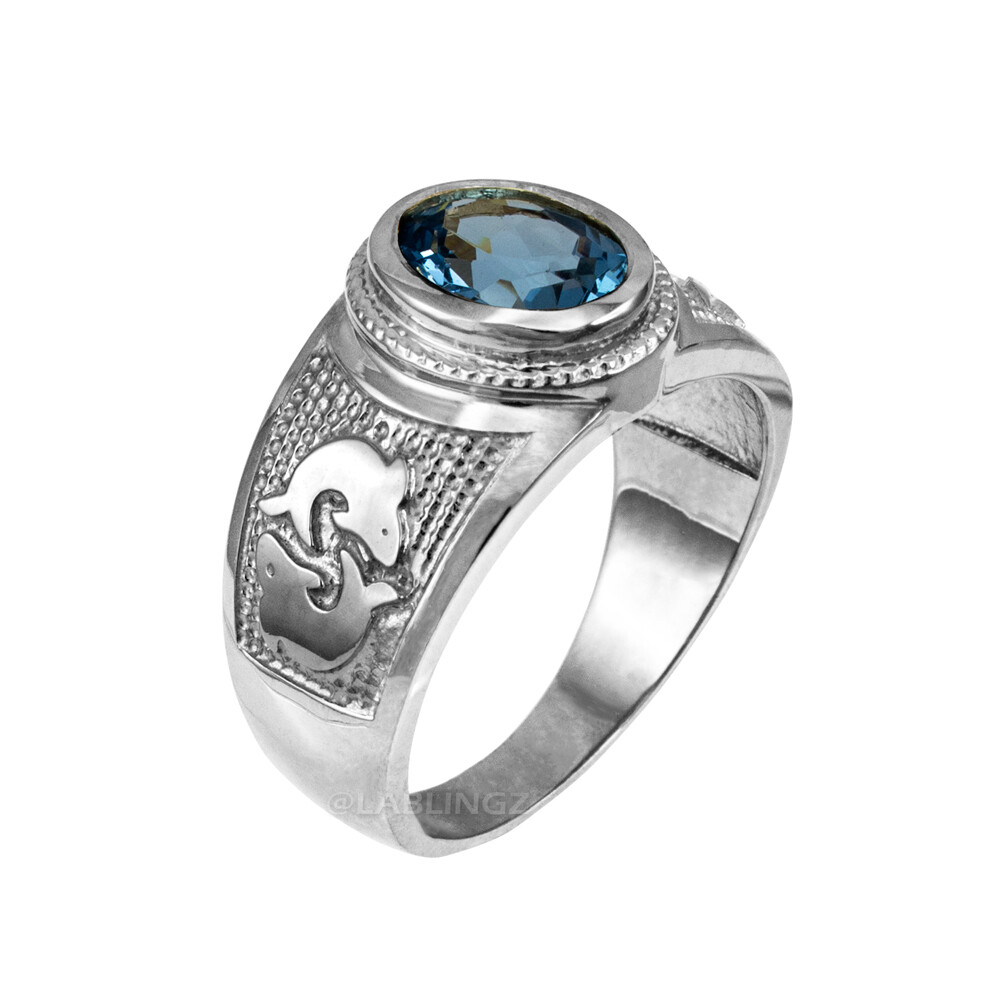 Sterling Silver Zodiac Sign Birthstone CZ Ring