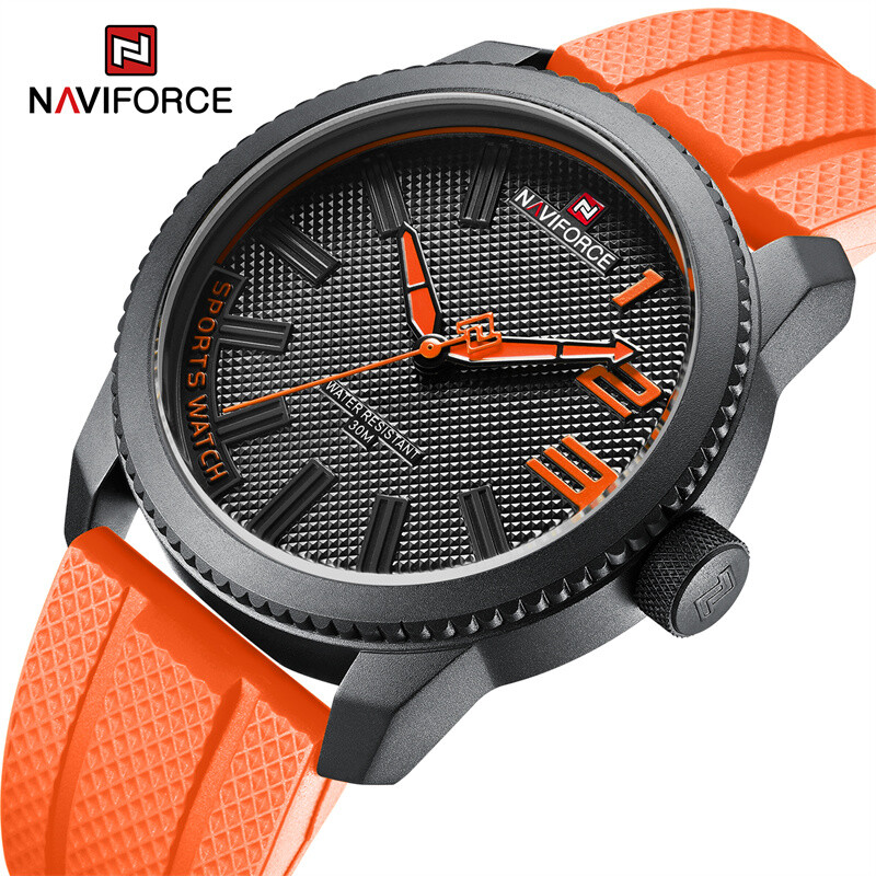 NAVIFORCE Top Luxury Brand Quartz Watch Men’s Silicone Strap Military 30ATM