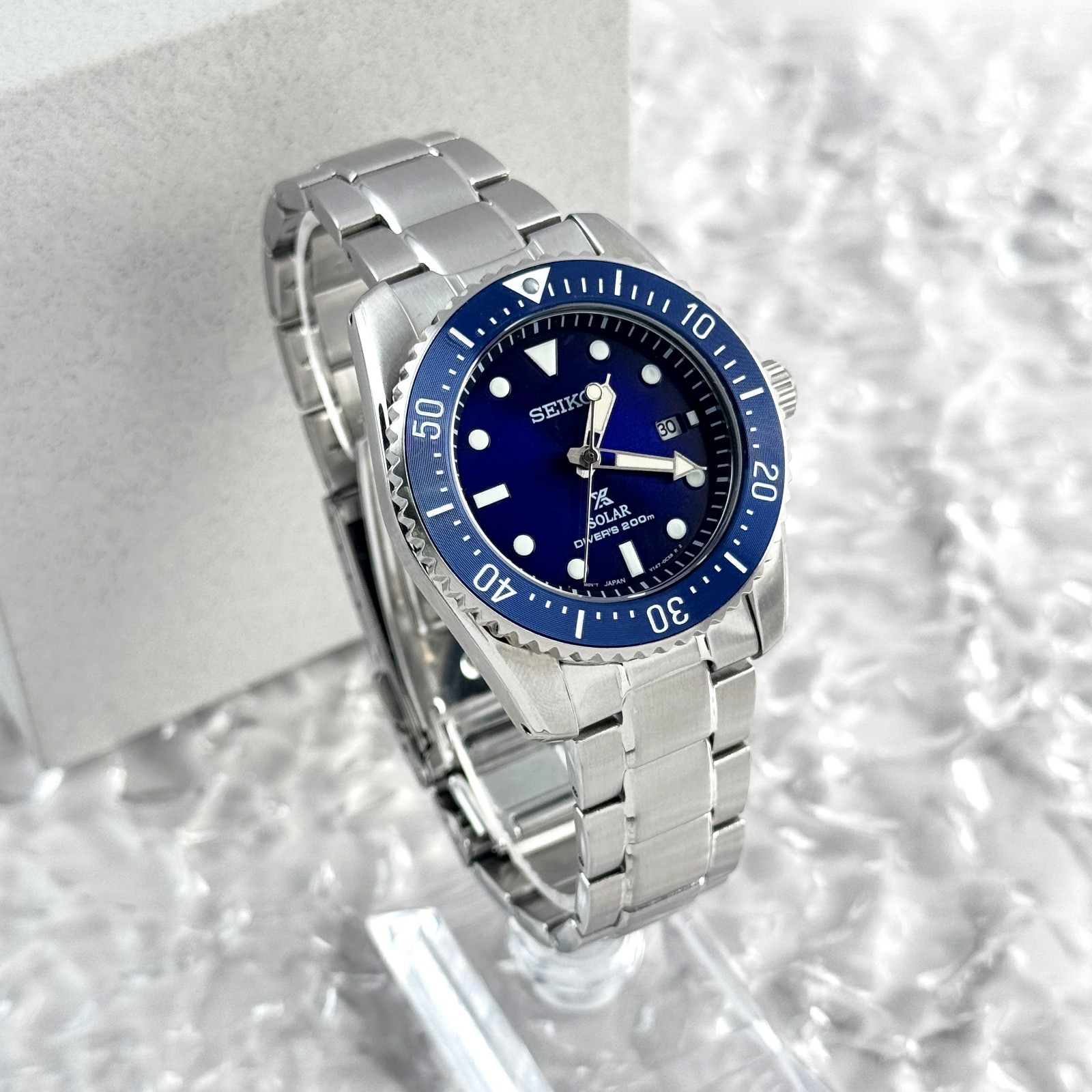Seiko Men’s Prospex Sea SNE585 Blue Dial Solar Diver Watch 38.5mm