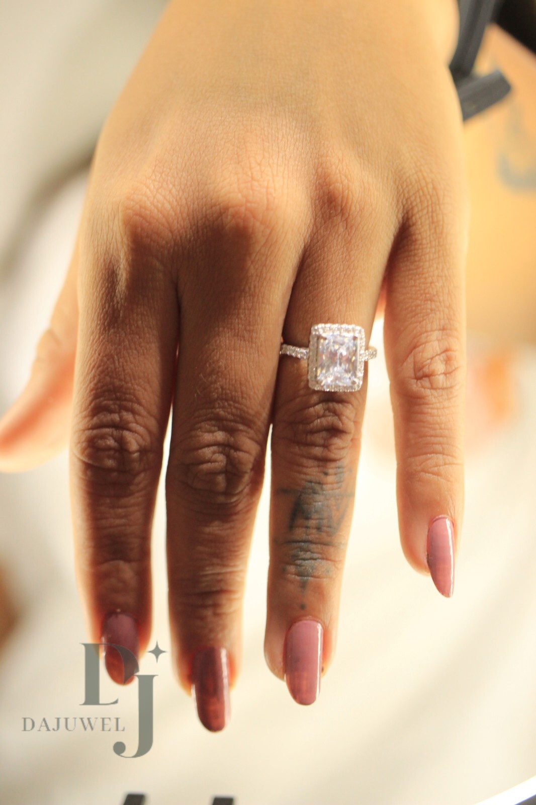 3 Carat Radiant Cut Moissanite Halo Wedding Engagement Ring Solid 14K White Gold