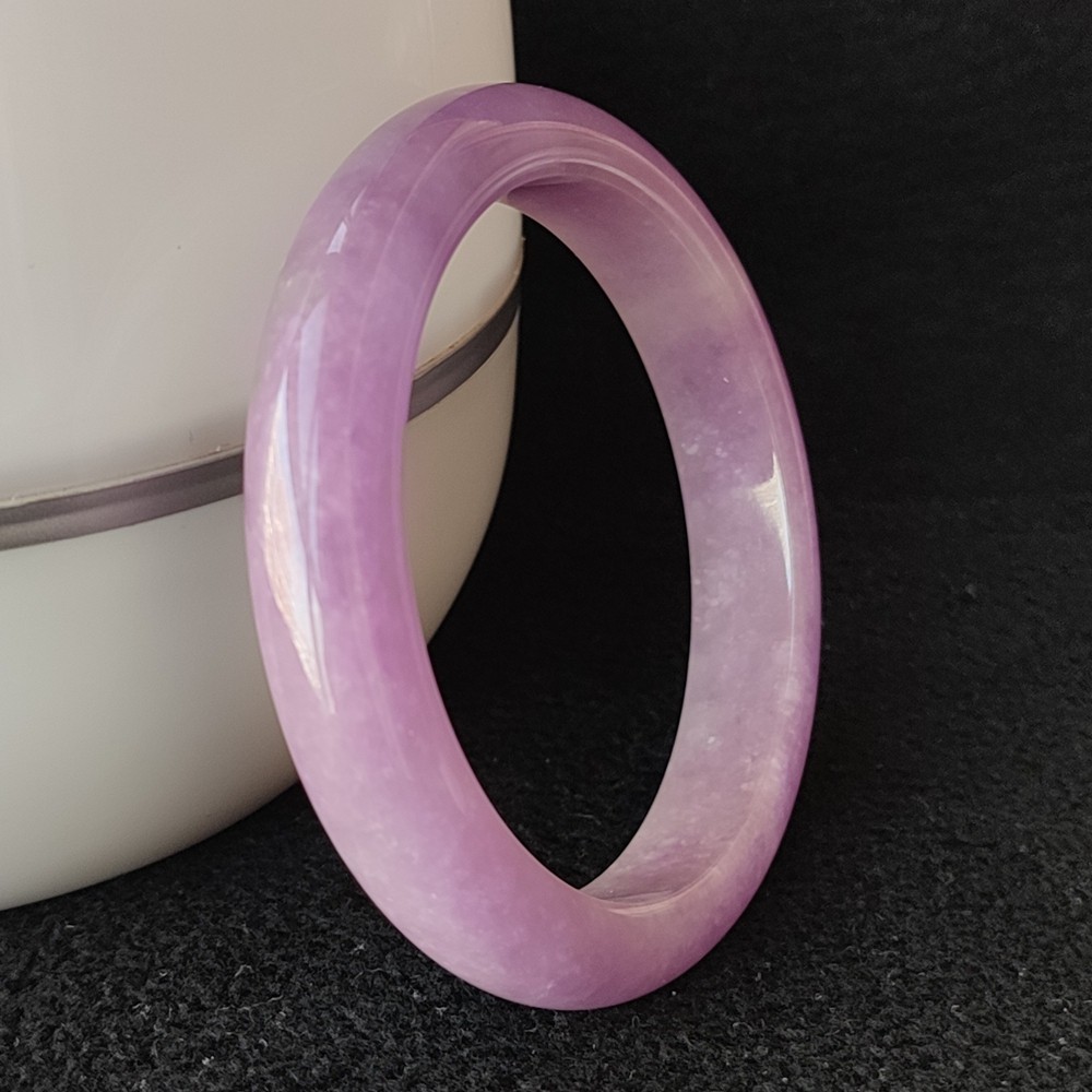 Certified Grade A Lavender 58mm Natural Burma Jade jadeite Bangle Bracelet 4325