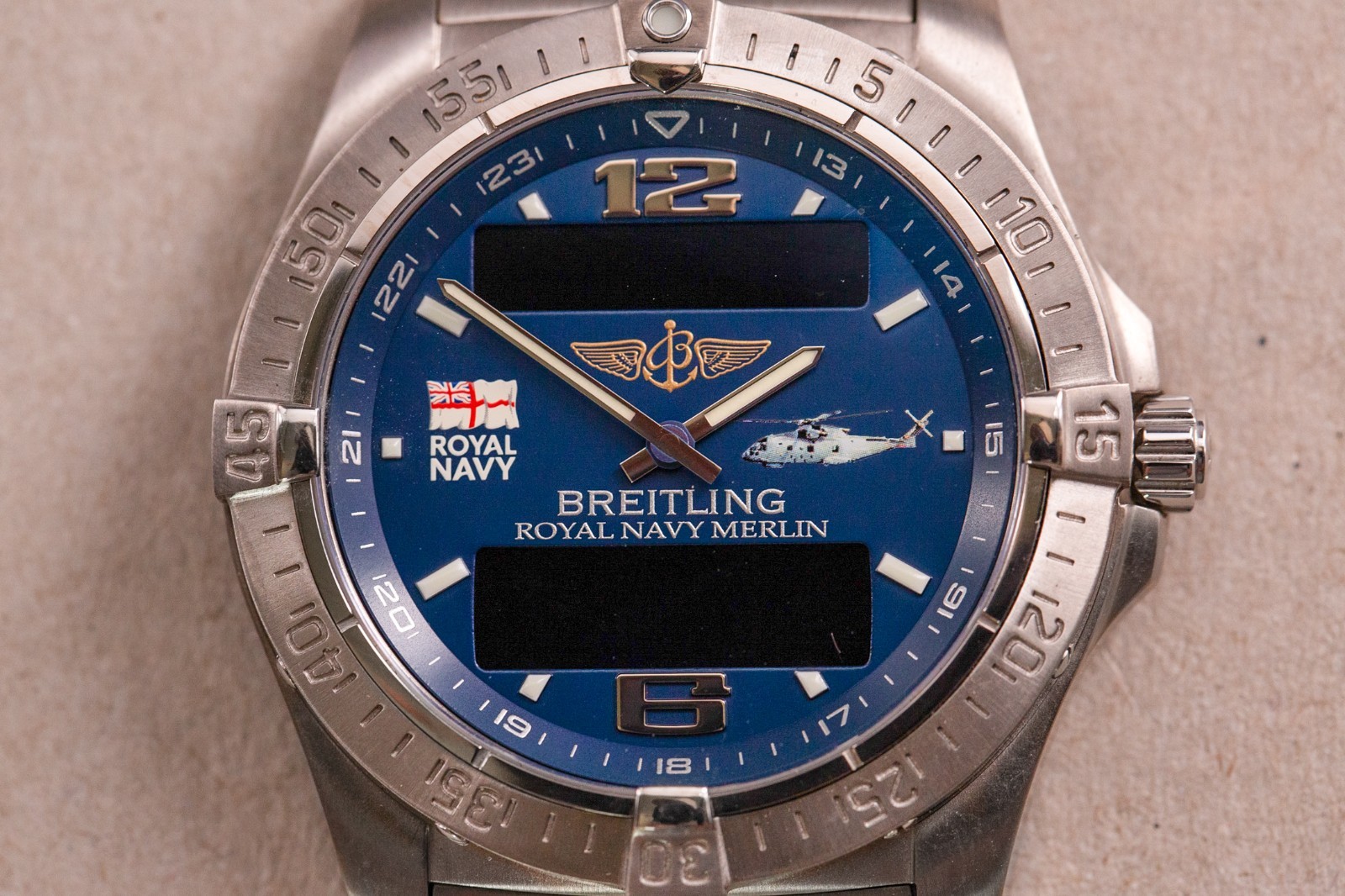 BREITLING Aerospace ROYAL NAVY MERLIN Helicopter – Military Limited Edition NOS