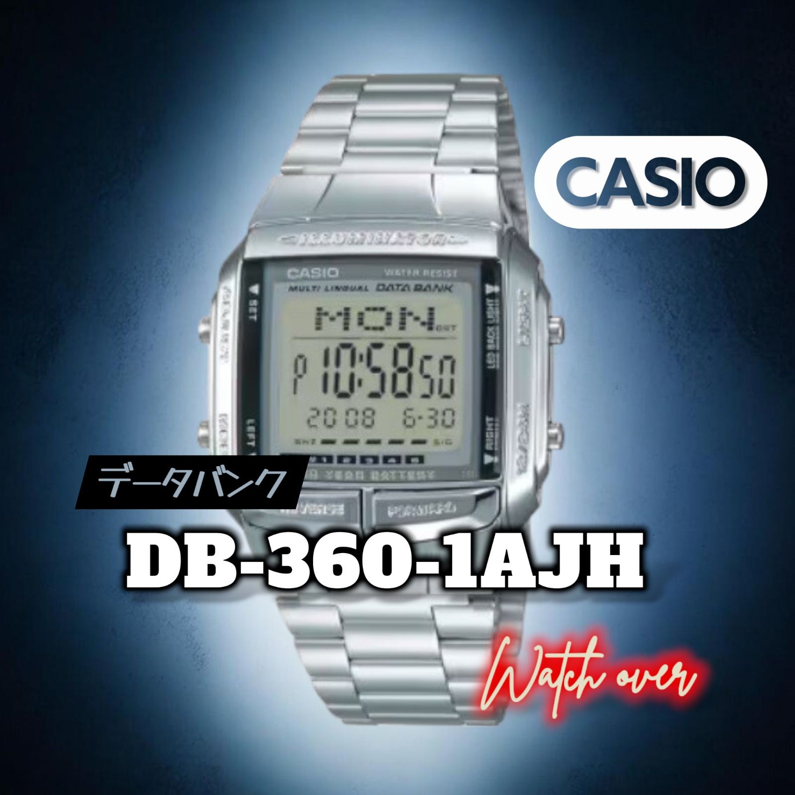 New Data Bank CASIO Chipkashi CASIO DB 360 1AJH Silver Retro Digital Wristwatch