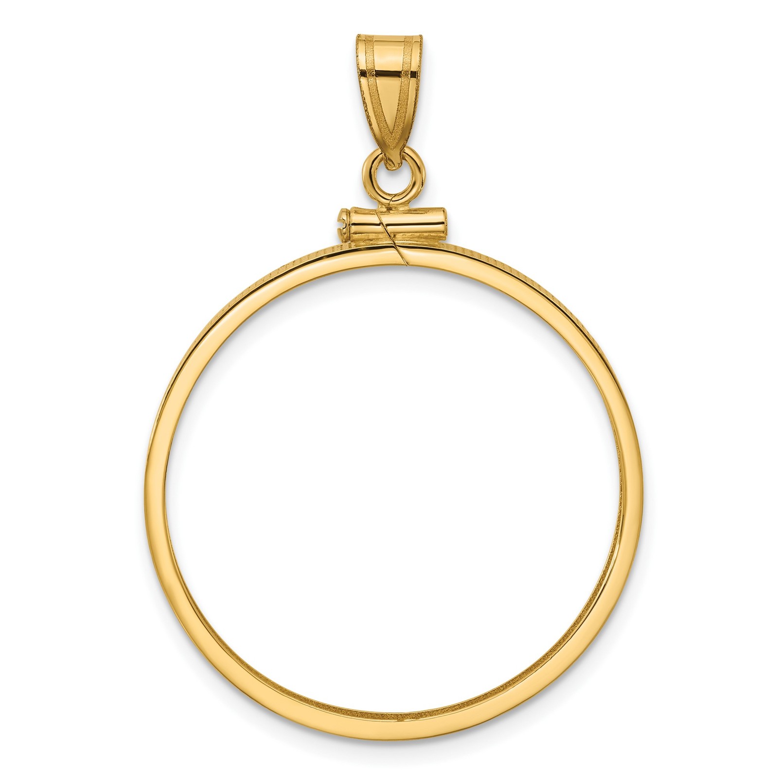 20 Peso Mexican Peso Coin Bezel 27.5mm Reeded Edge Prong 14k Yellow Gold