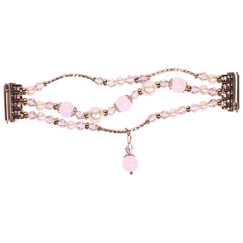 For Fitbit Versa 1 2 3/Sense Fashion Bling Sparkle Band Elastic Pearl Bead Strap