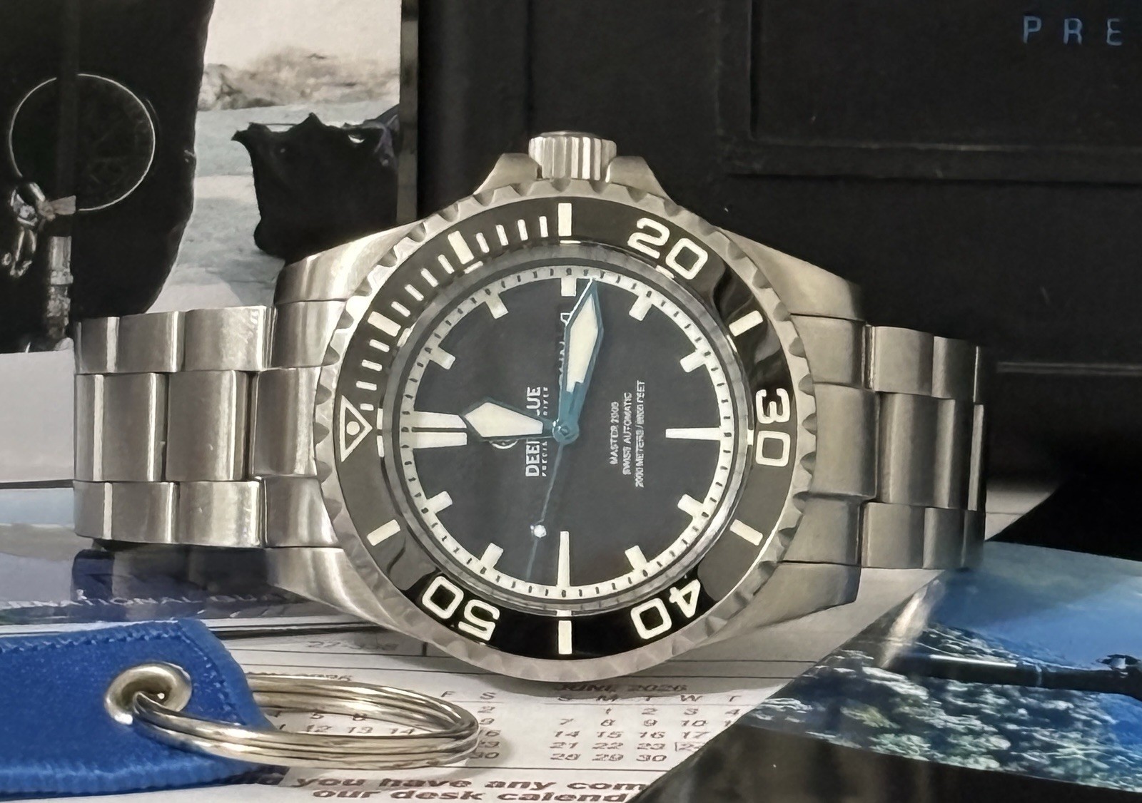 Deep Blue Master 2000 Swiss Automatic Day Date Dive Watch
