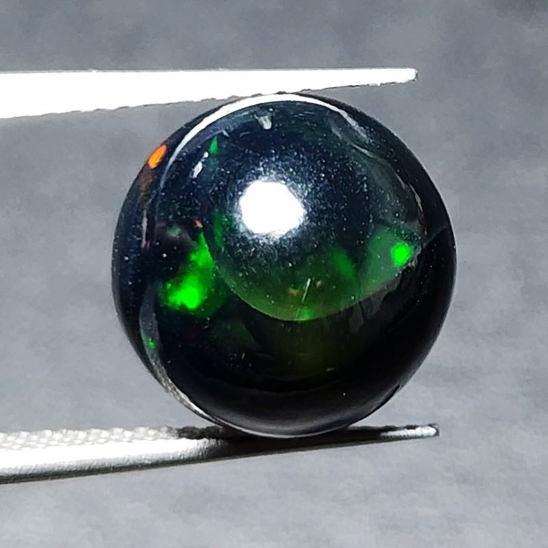 Natural Ethiopian Welo Honeycomb Black Opal Round AAA Fire Loose Gemstone 4.85Ct