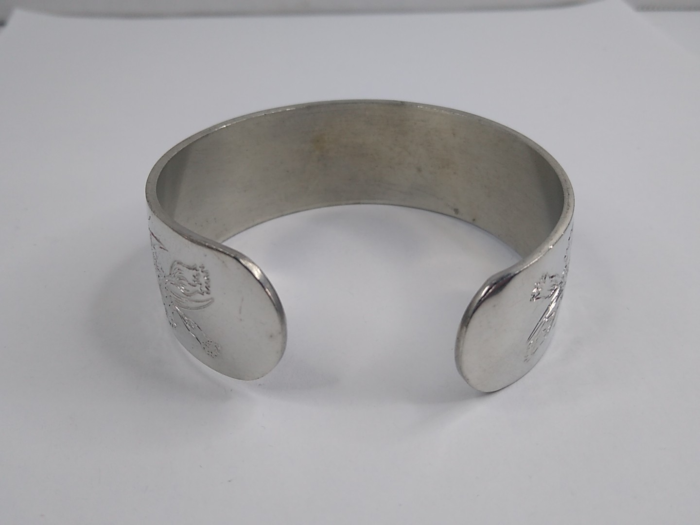 Kirk Stieff Vintage 900-1 Pewter Flower of the Month Carnation Bracelet 7.5”