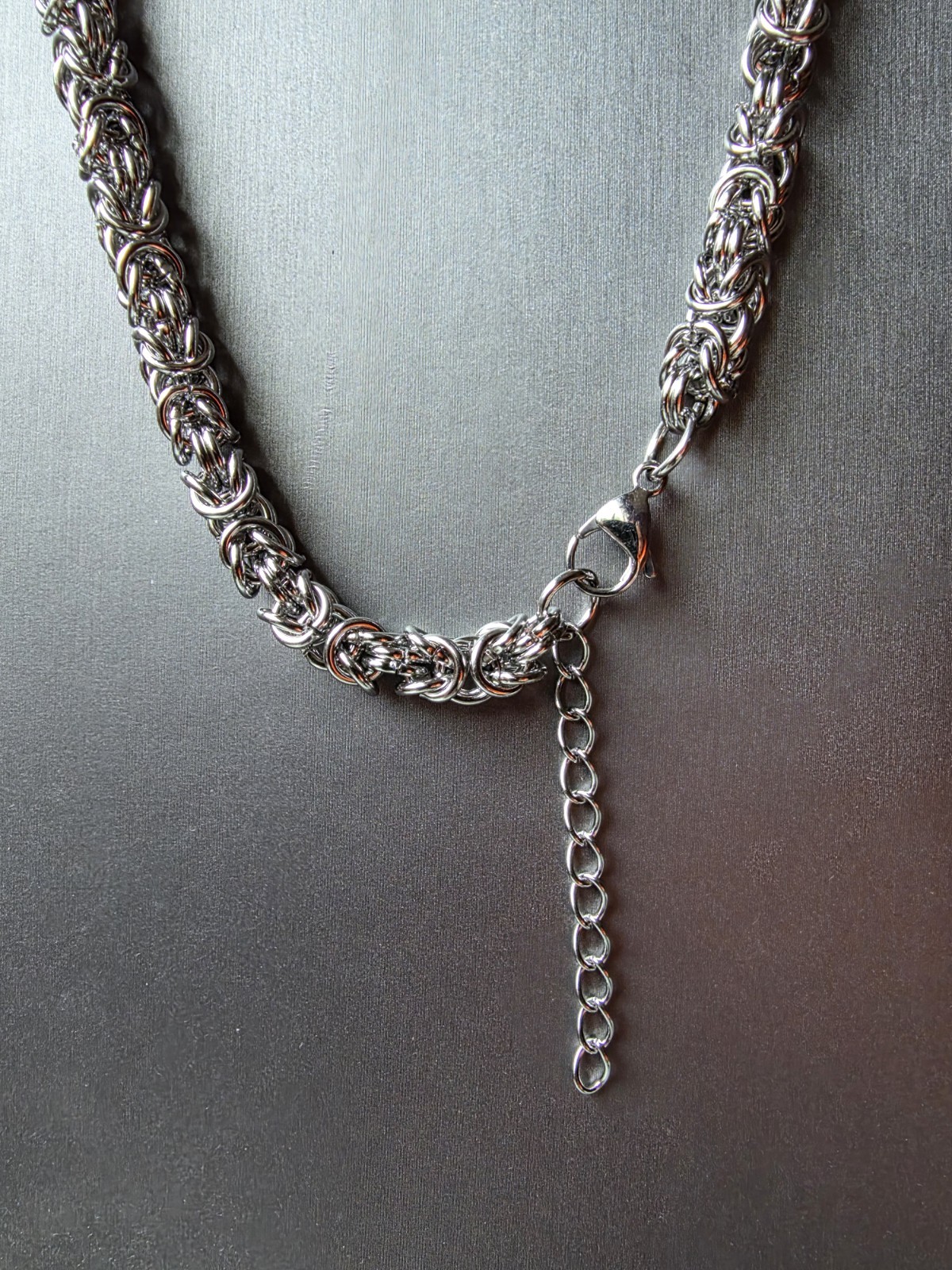 Heavyweight Byzantine Rope Necklace (19-21 Inches) in Stainless Steel (69.7 gr.)