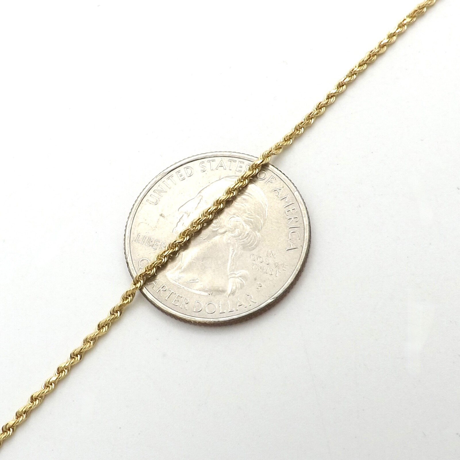 14k Gold Rope Link Pendant Chain Necklace 30in Long Slip On New ~may test 13k
